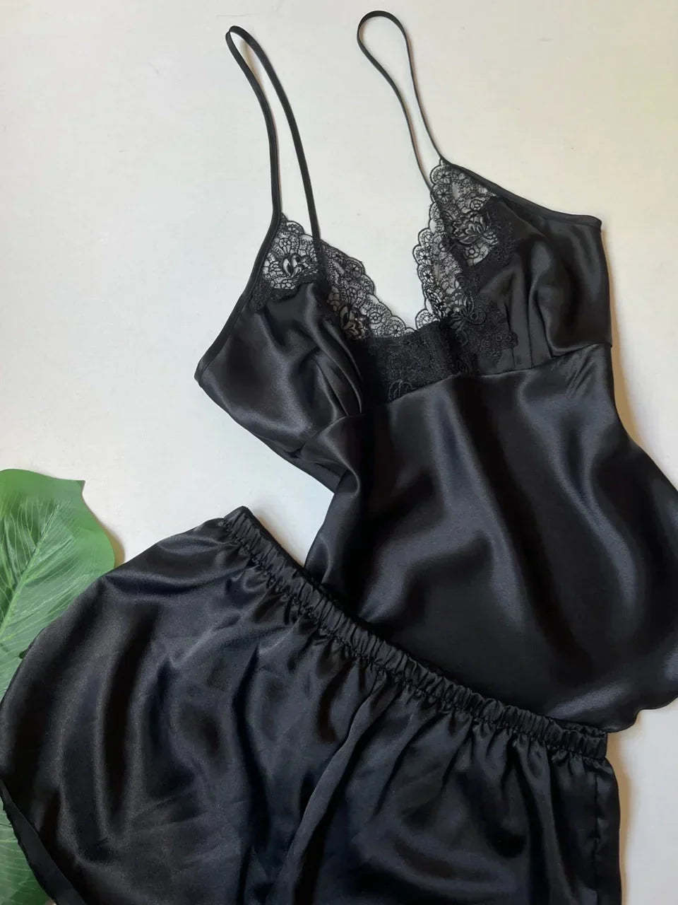 Turkish Slit Style Black 6Pcs Nighty Set